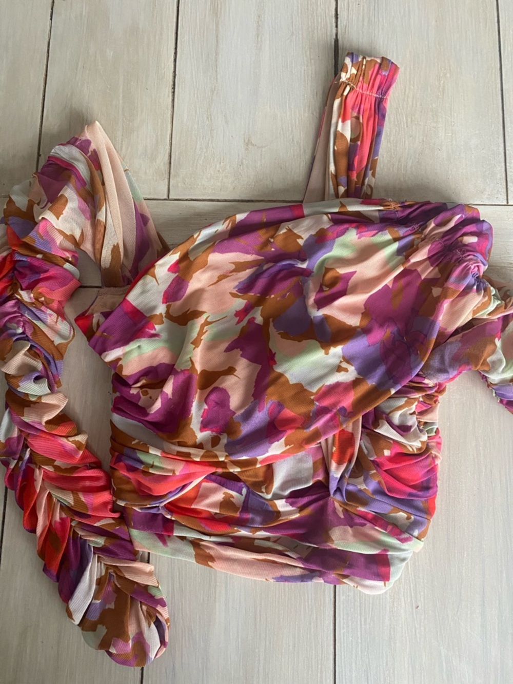Nicholas One Shoulder Wrap Ruched Top Size 4